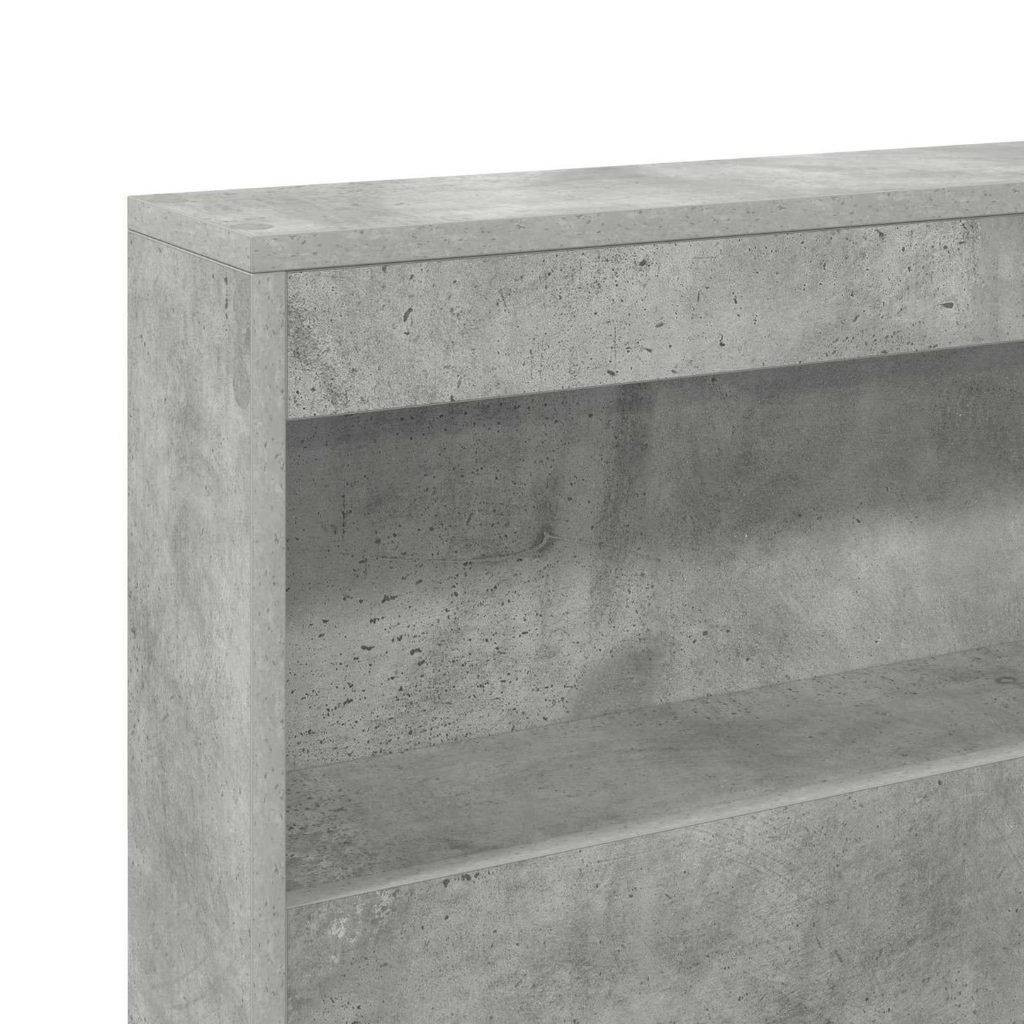 Opbevaringshovedgavl med hylde Beton Grå 180 cm Konstrueret træ