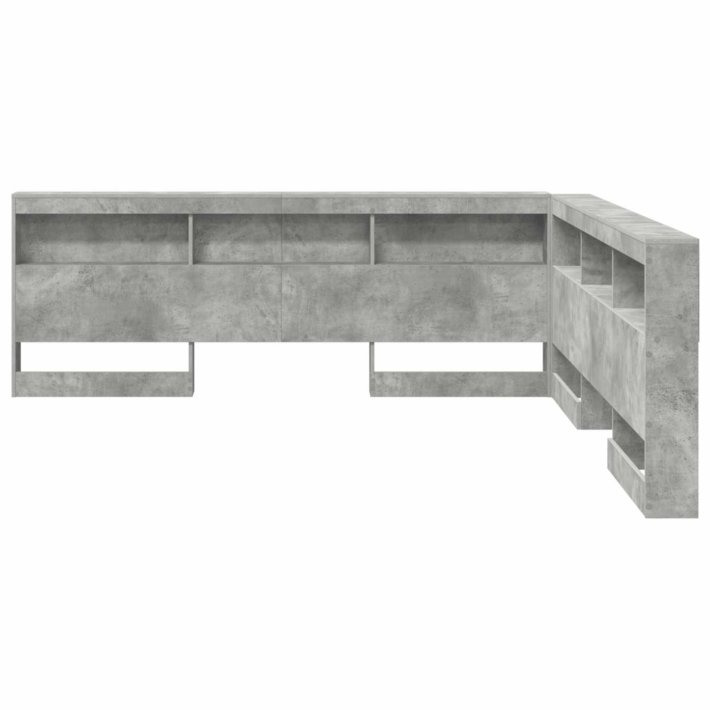 Opbevaringshovedgavl med hylde Beton Grå 180 cm Konstrueret træ