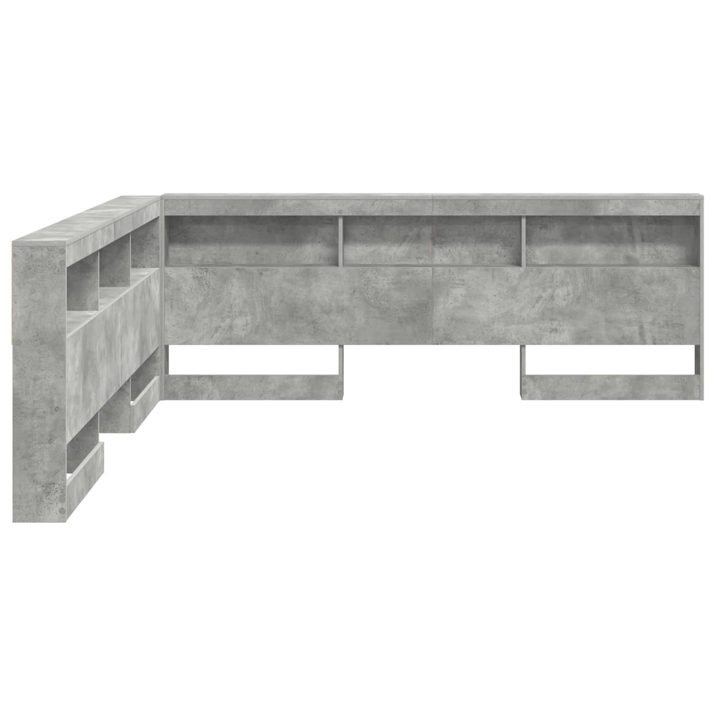 Opbevaringshovedgavl med hylde Beton Grå 180 cm Konstrueret træ