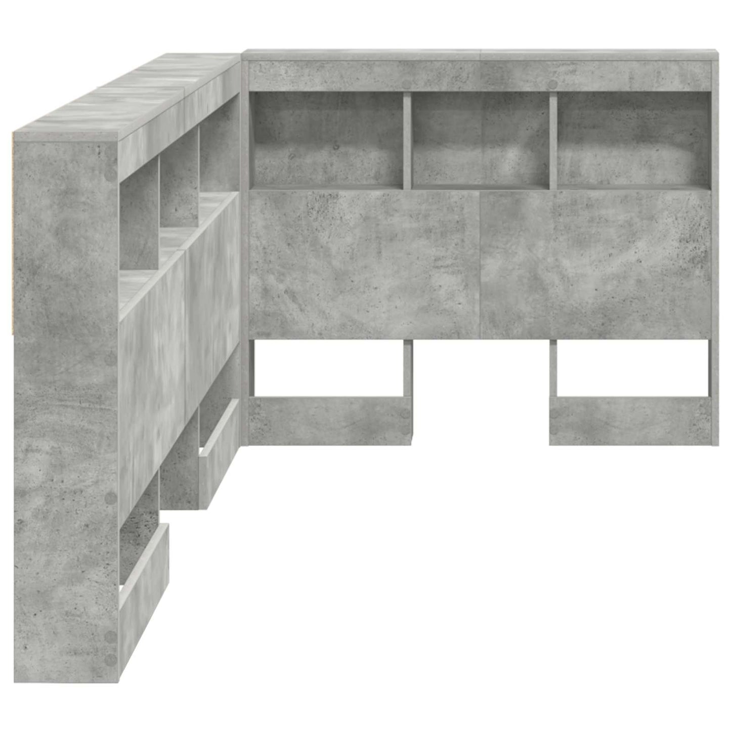 Opbevaringshovedgavl med hylde Beton Grå 75 cm Konstrueret træ