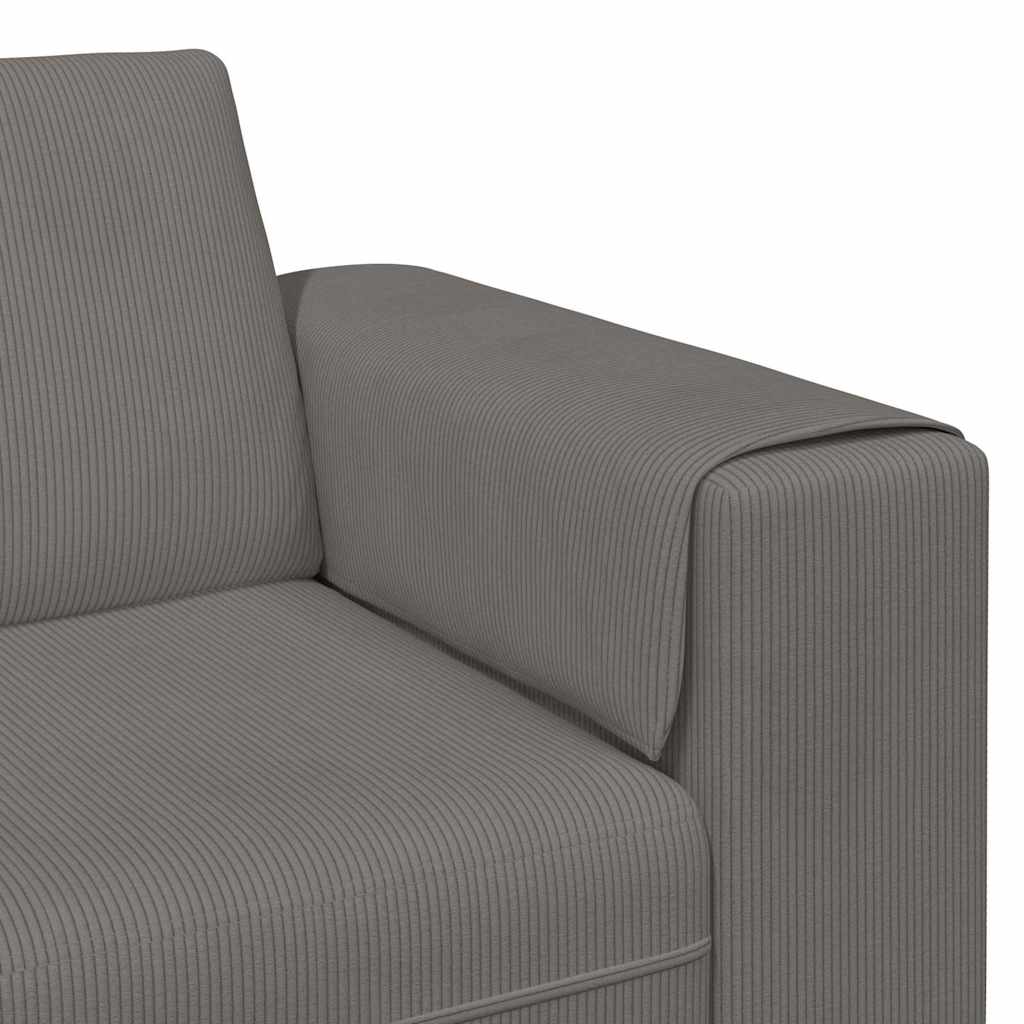 Sofa Lysegrå 250 x 77 x 76 cm Velourstof
