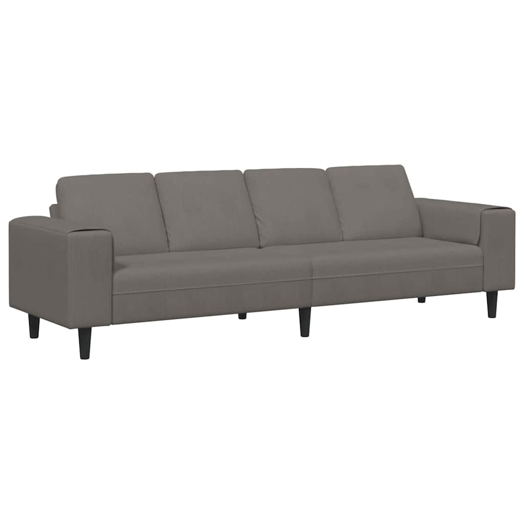 Sofa Lysegrå 250 x 77 x 76 cm Velourstof