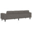 Sofa Lysegrå 250 x 77 x 76 cm Velourstof