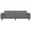 Sofa Lysegrå 250 x 77 x 76 cm Velourstof