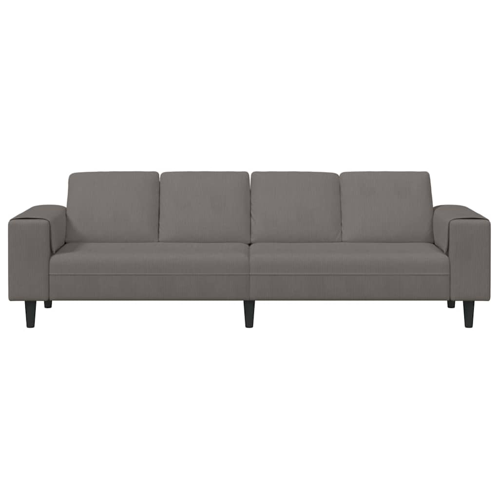 Sofa Lysegrå 250 x 77 x 76 cm Velourstof