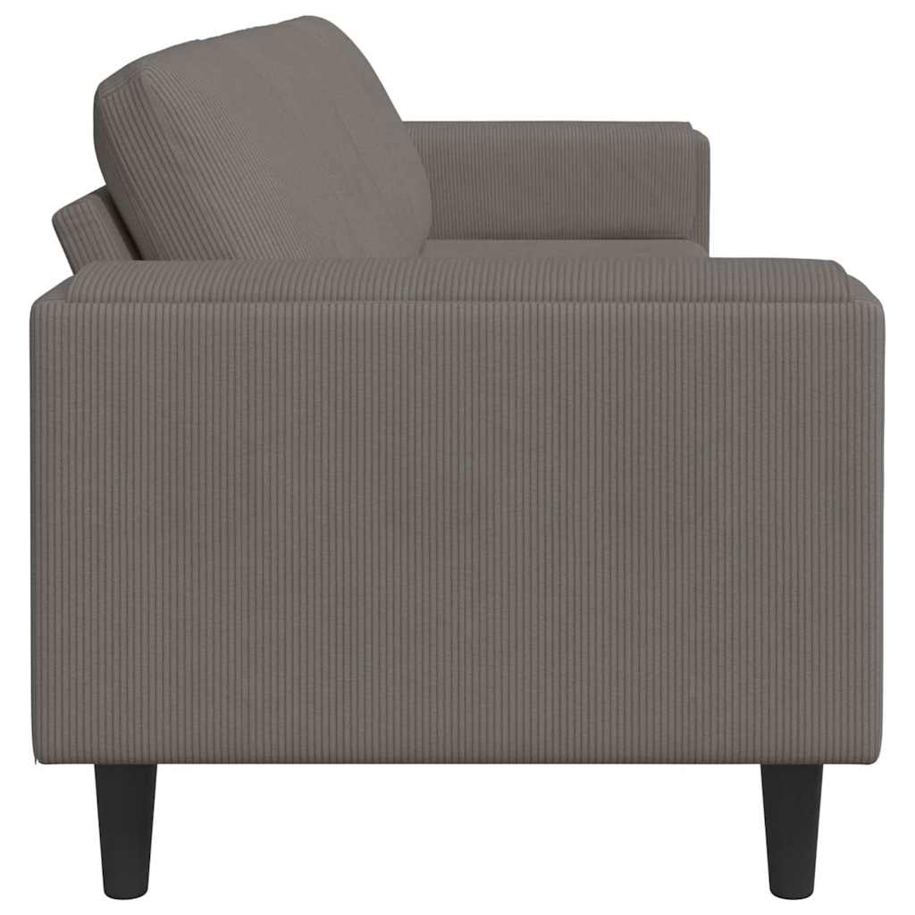 Sofa Lysegrå 250 x 77 x 76 cm Velourstof