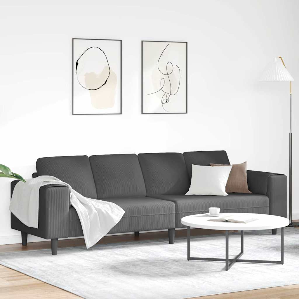 Sofa Mørkegrå 250 x 77 x 76 cm Velourstof