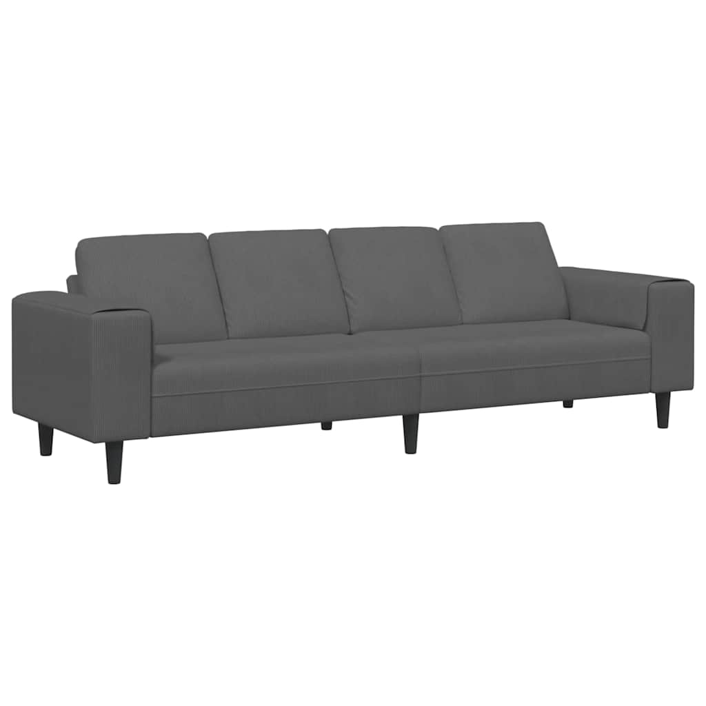 Sofa Mørkegrå 250 x 77 x 76 cm Velourstof