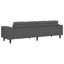 Sofa Mørkegrå 250 x 77 x 76 cm Velourstof