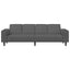 Sofa Mørkegrå 250 x 77 x 76 cm Velourstof