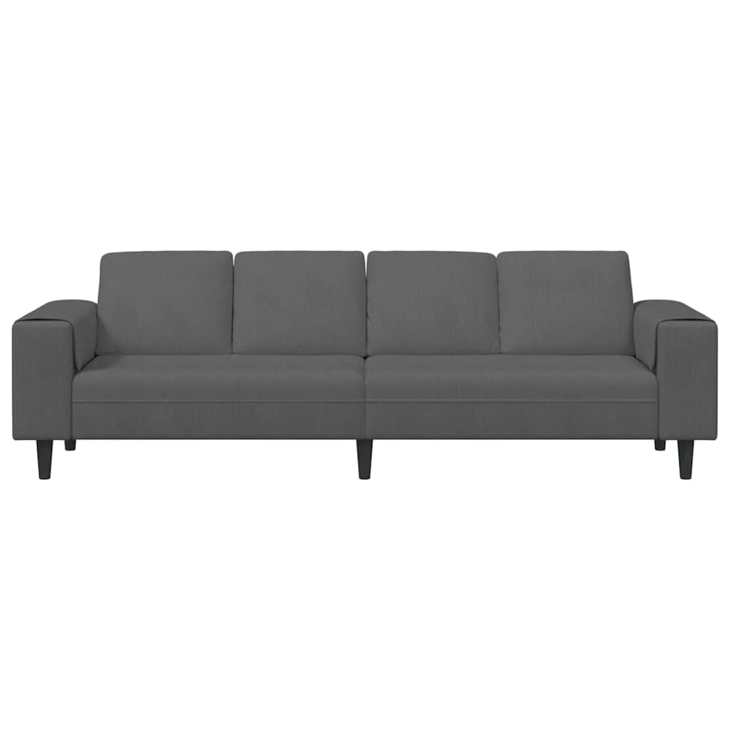 Sofa Mørkegrå 250 x 77 x 76 cm Velourstof
