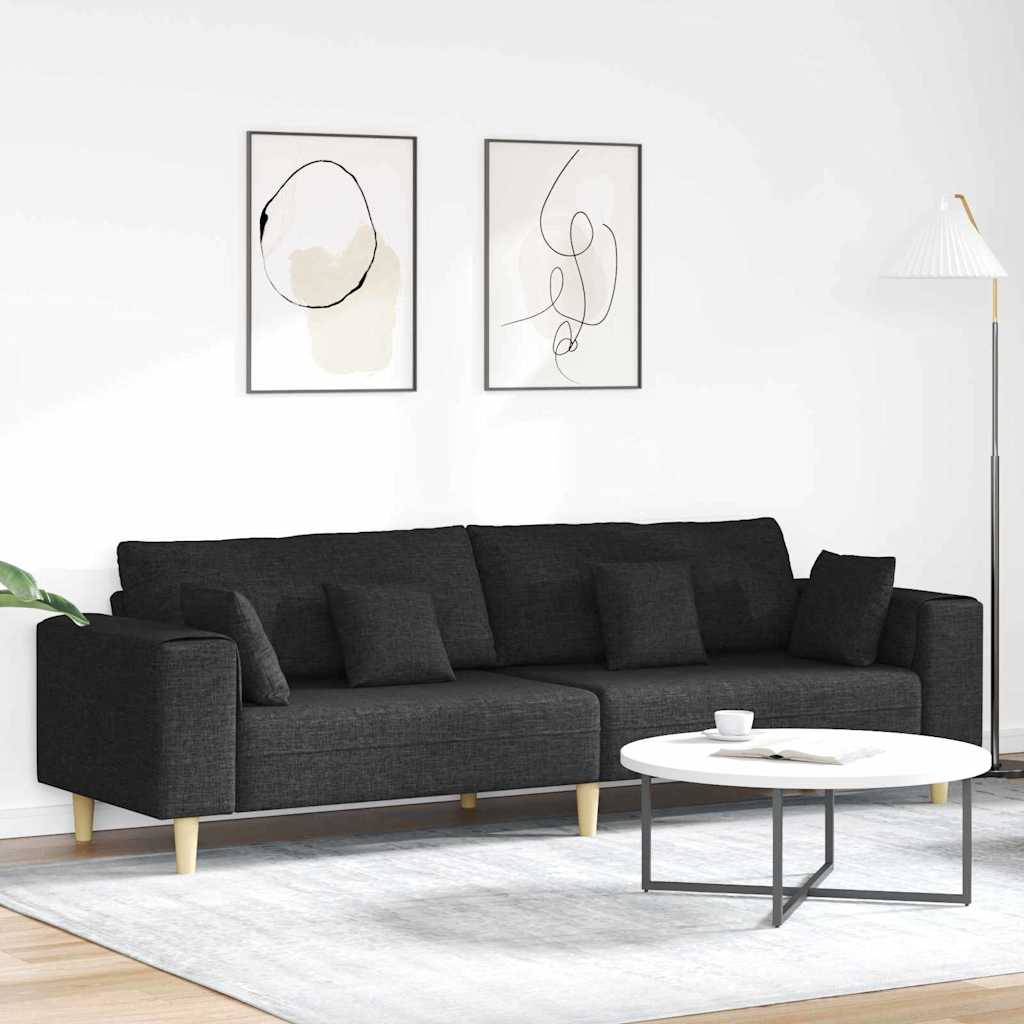 Sofa Sort 250 x 77 x 76 cm Stof