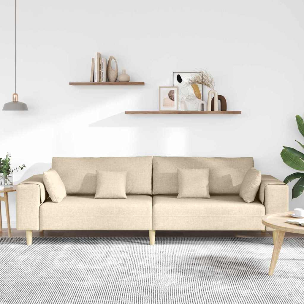 Sofa Creme 250 x 77 x 76 cm Stof
