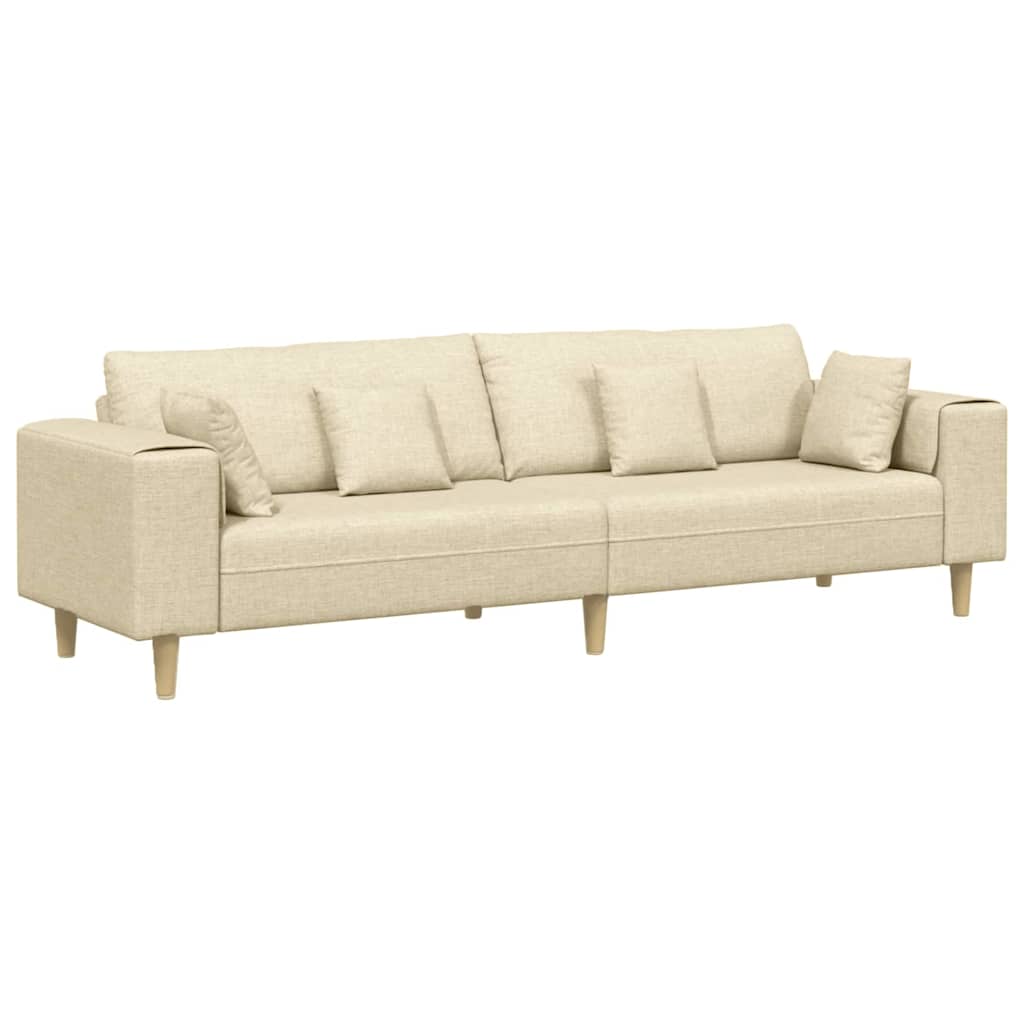 Sofa Creme 250 x 77 x 76 cm Stof