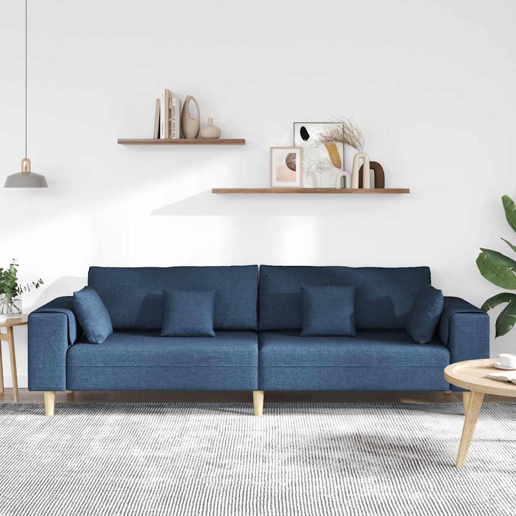 Sofa Blå 250 x 77 x 76 cm Stof