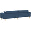 Sofa med pude Blå 250 x 77 x 76 cm Stof