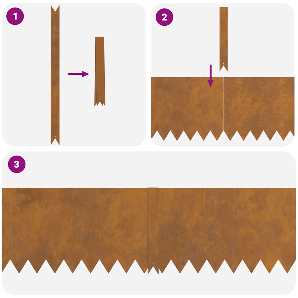Plænekant 30 pcs Rusten 100 x 0,05 x 30 cm Cortenstål