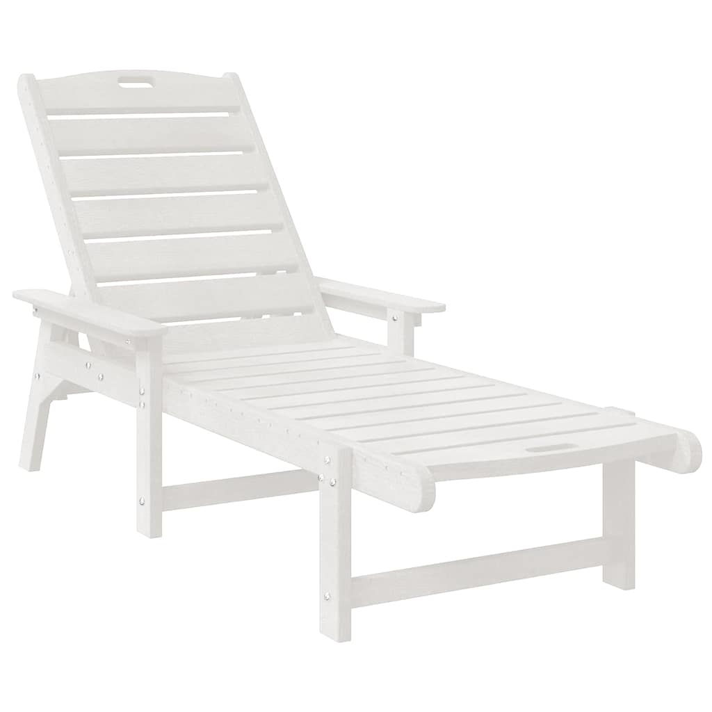 Solstol 2 pcs Hvid 195,5 x 53 x 98,5 cm Polyethylen