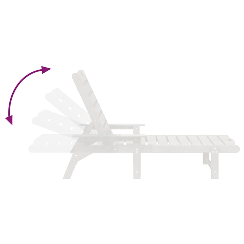 Solstol 2 pcs Hvid 195,5 x 53 x 98,5 cm Polyethylen