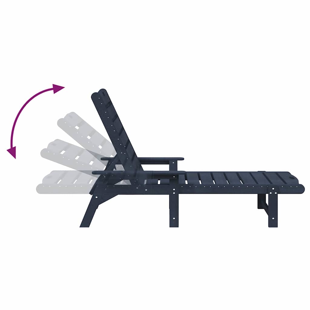 Solstol 2 pcs Marineblå 195,5 x 53 x 98,5 cm Polyethylen