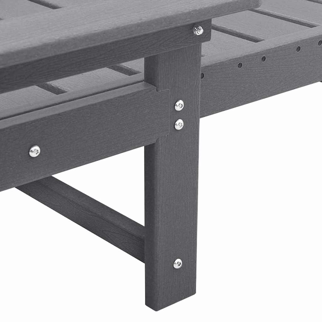 Solstol 2 pcs Lysegrå 195,5 x 53 x 98,5 cm Polyethylen