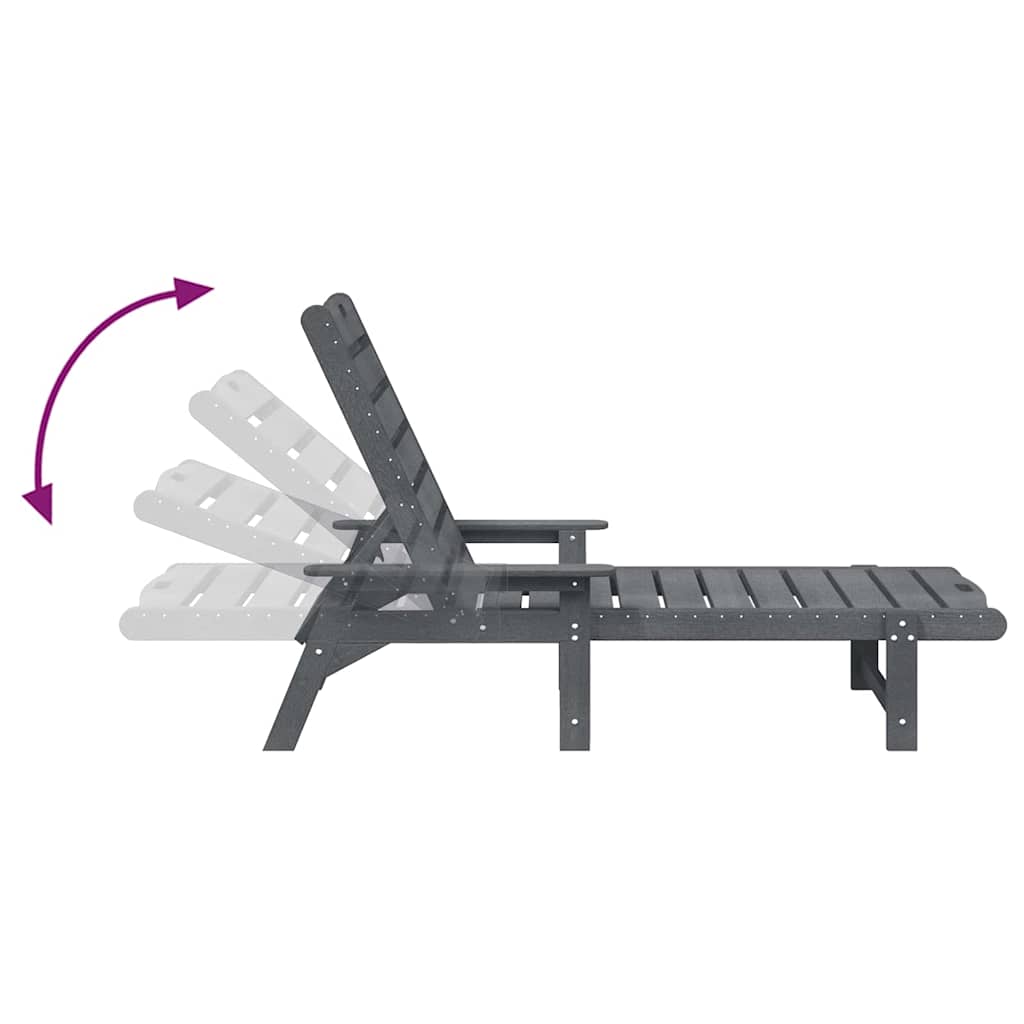 Solstol 3 pcs Lysegrå Polyethylen