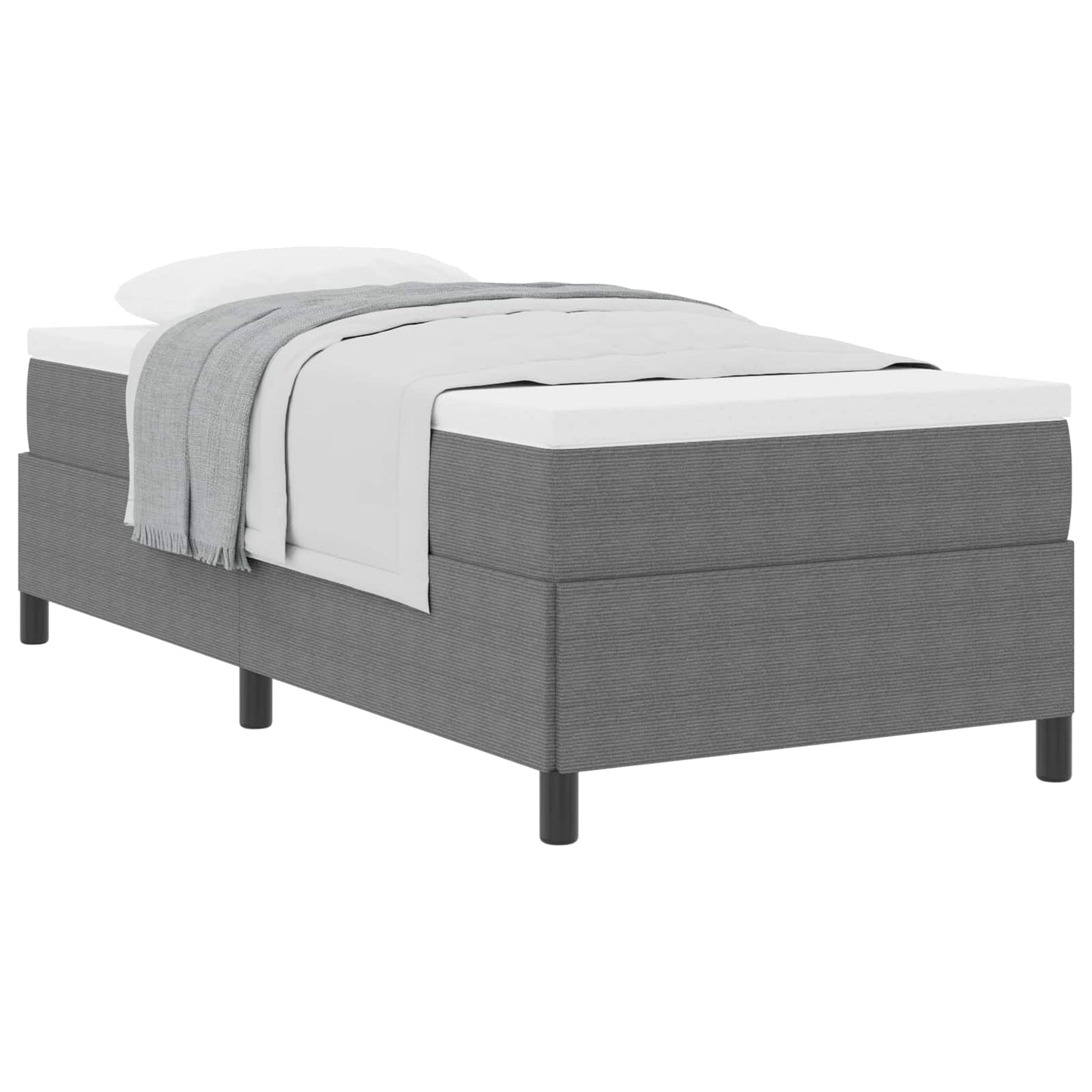 Box spring seng Lysegrå 90 x 190 cm Velourstof