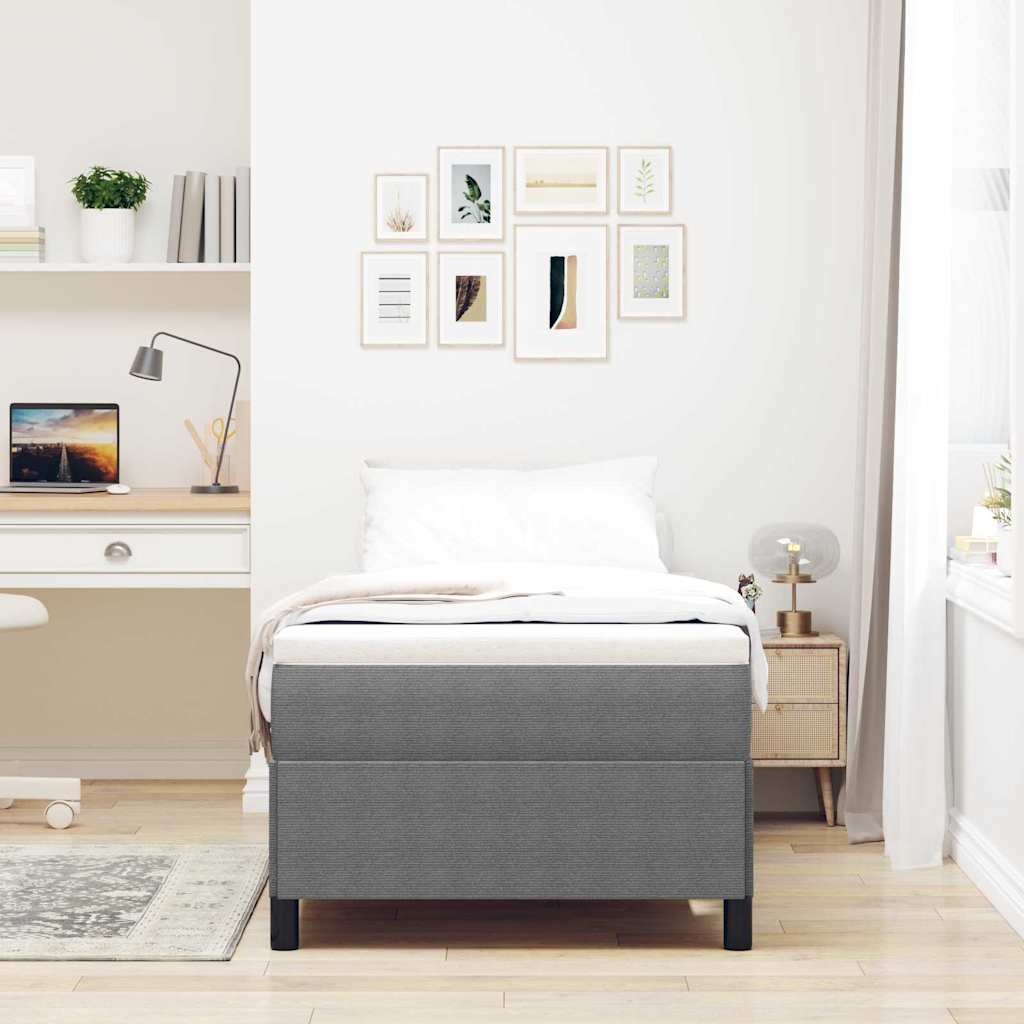 Box spring seng Lysegrå 90 x 200 cm Velourstof