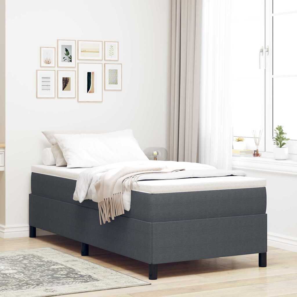 Box spring seng Mørkegrå 90 x 200 cm Velourstof