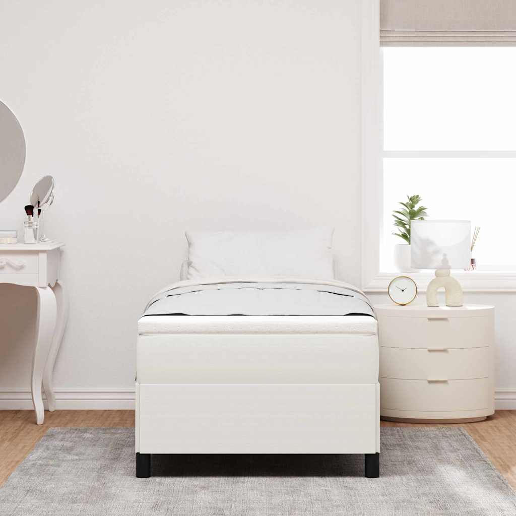 Box spring seng Cremefarvet 90 x 200 cm Velourstof