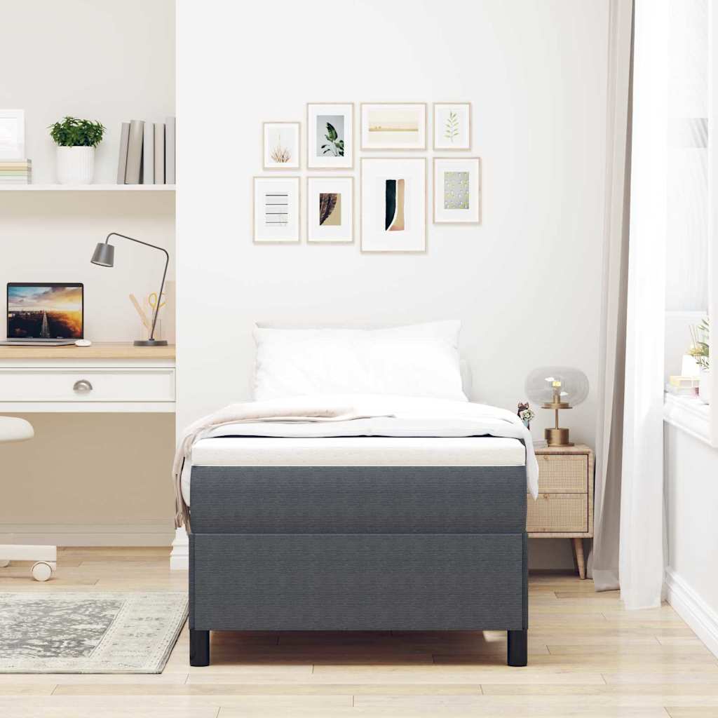 Box spring seng Mørkegrå 100 x 200 cm Velourstof