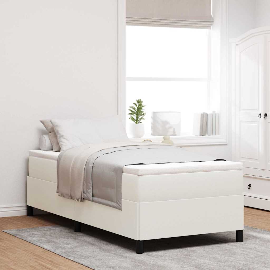 Box spring seng Cremefarvet 100 x 200 cm Velourstof