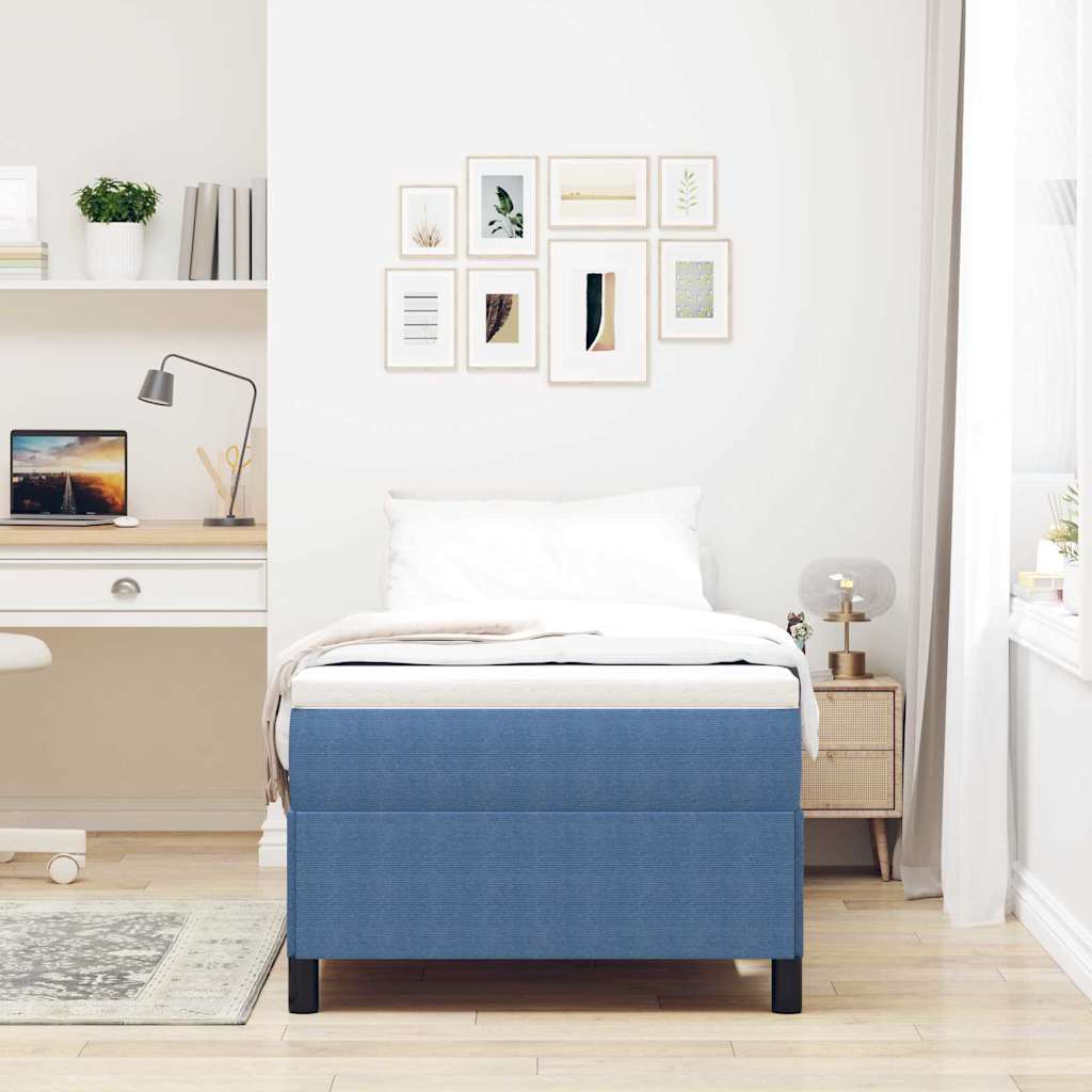 Box spring seng Blå 100 x 200 cm Velourstof