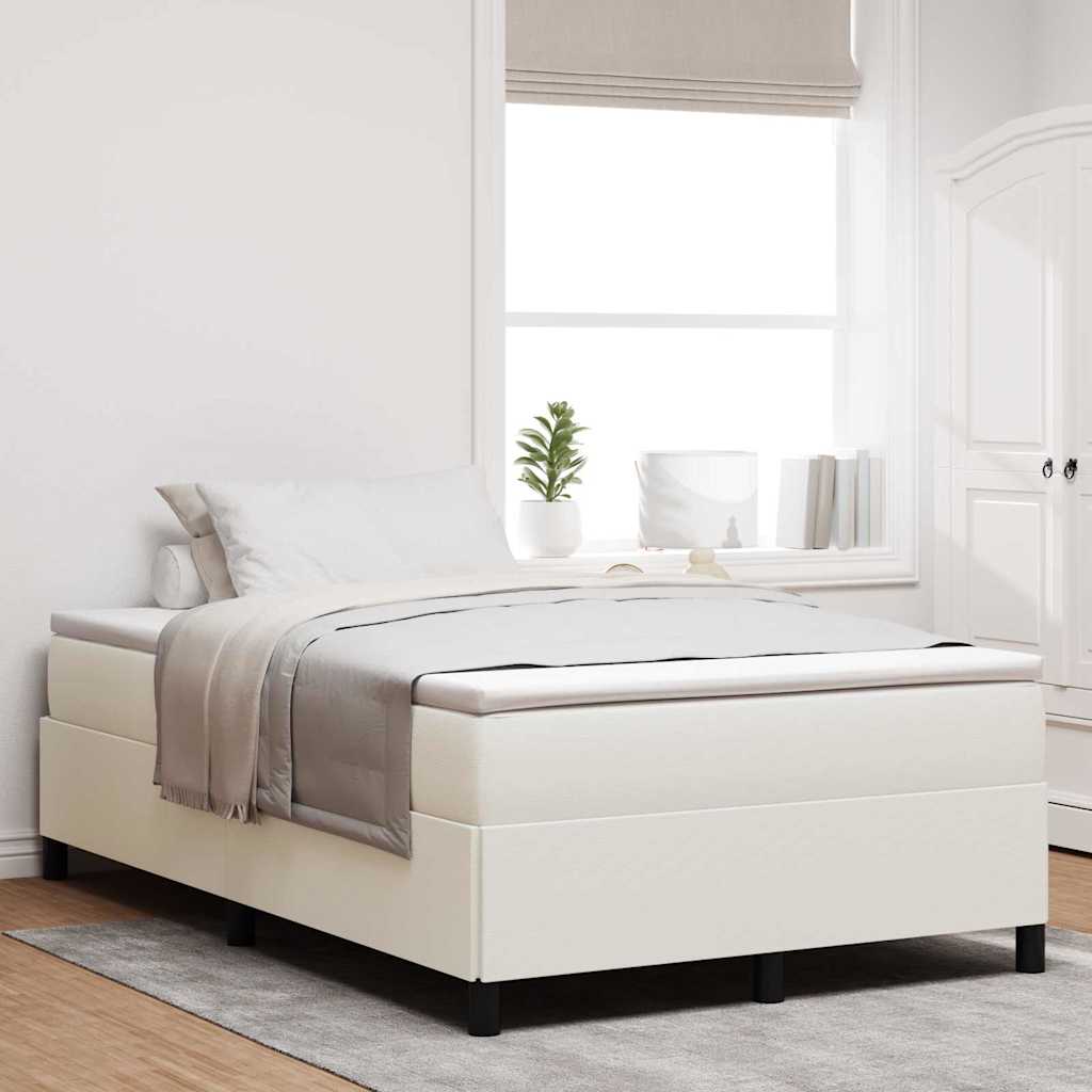 Box spring seng Cremefarvet 120 x 200 cm Velourstof