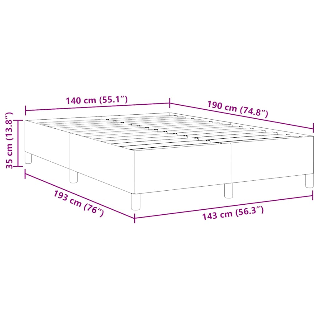 Box spring seng Blå 140 x 190 cm Velourstof