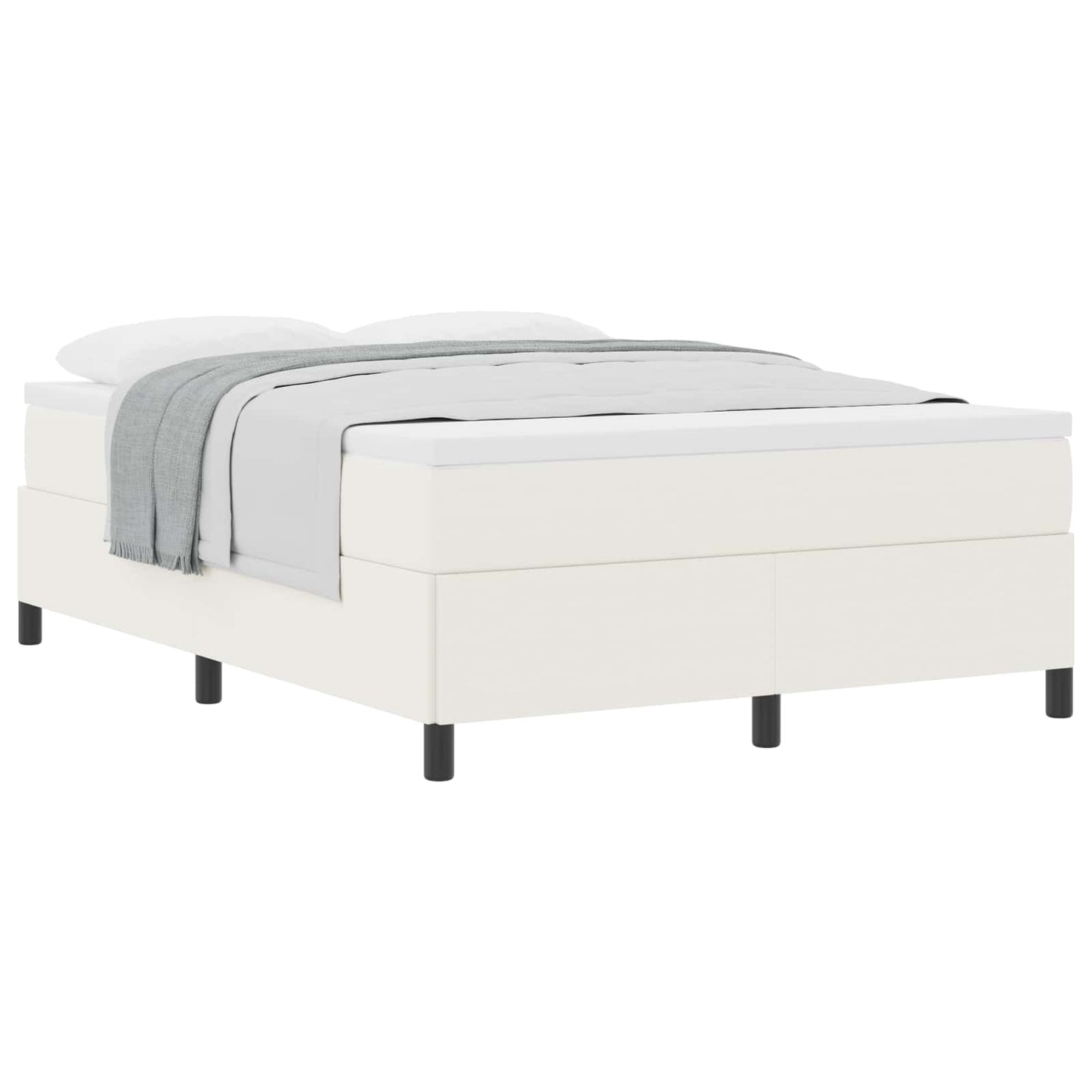 Box spring seng Cremefarvet 160 x 200 cm Velourstof