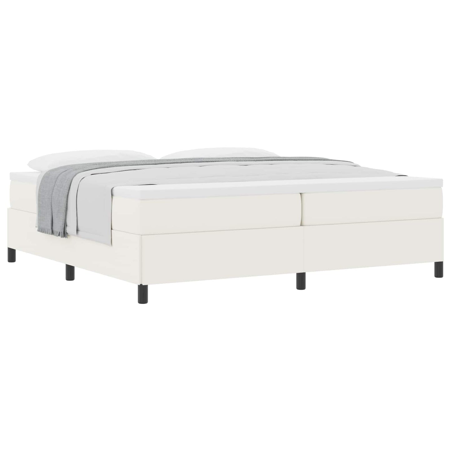 Box spring seng Cremefarvet 200 x 200 cm Velourstof