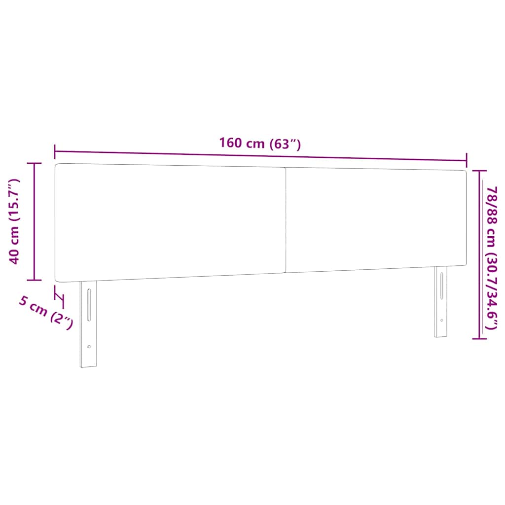 Hovedgærde Lysegrå 160 cm Velourstof