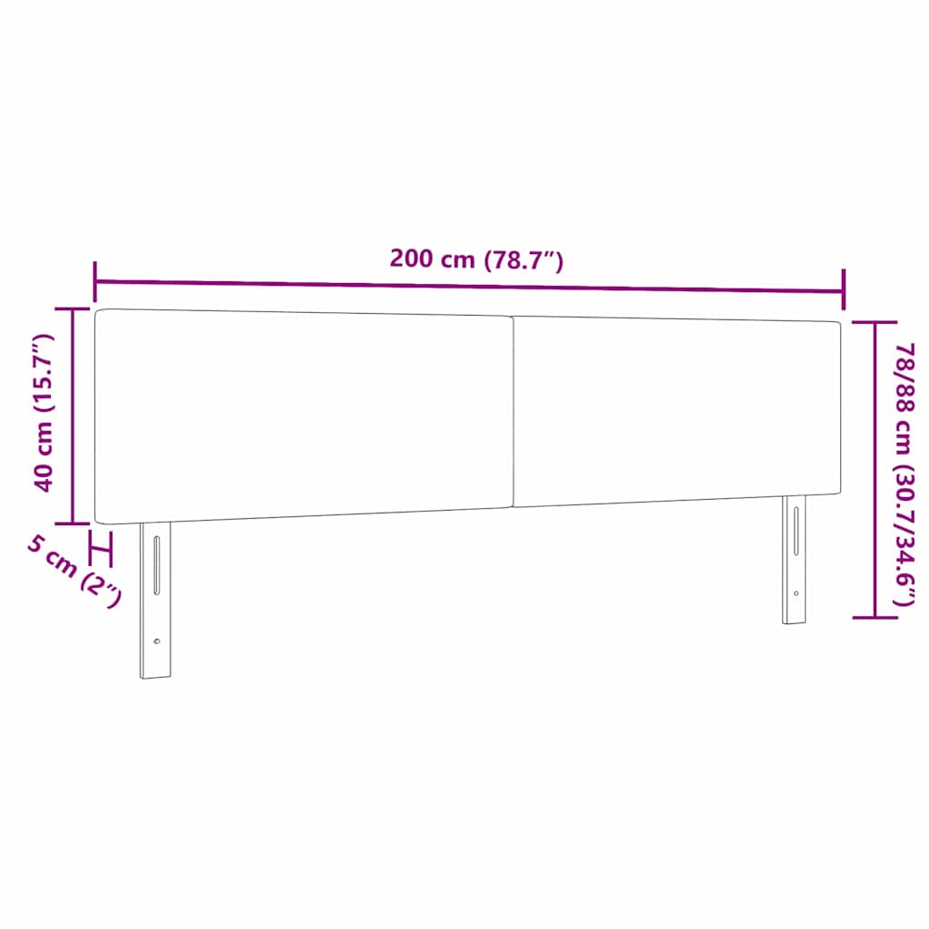 Hovedgærde Creme 200 cm Velourstof