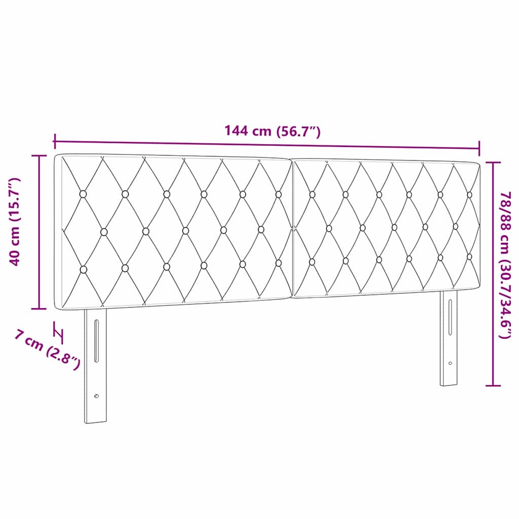 Hovedgærde Lyserød 144 cm Fløjl