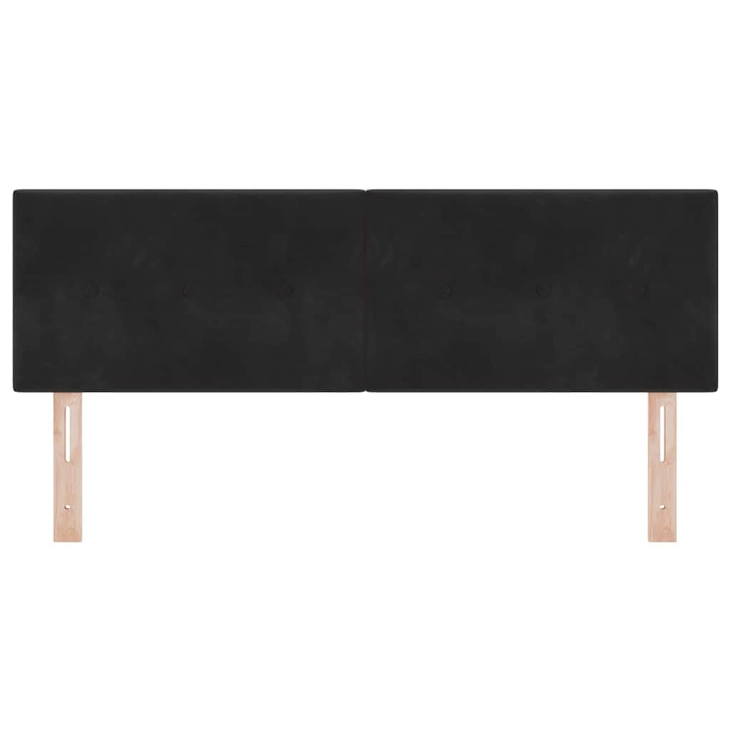 Hovedgærde Sort 144 cm Fløjl