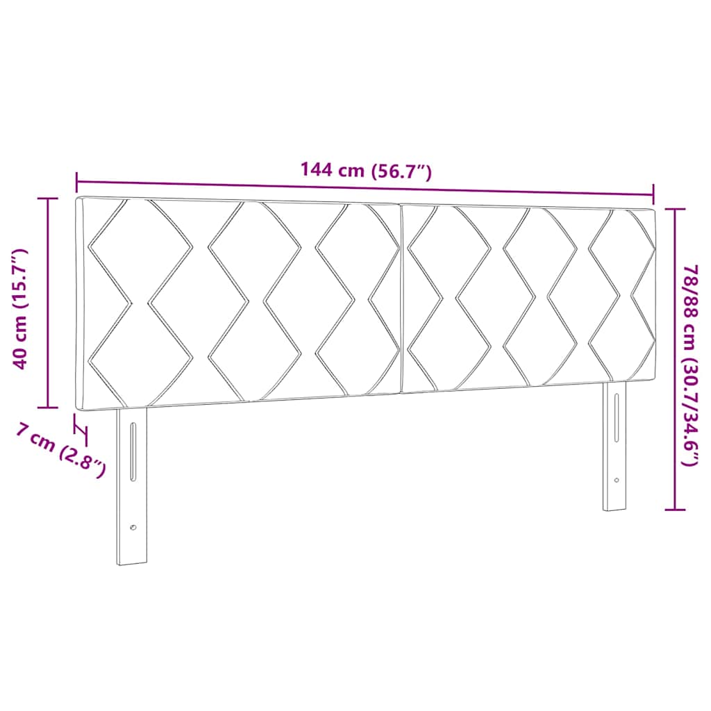 Hovedgærde Sort 144 cm Stof