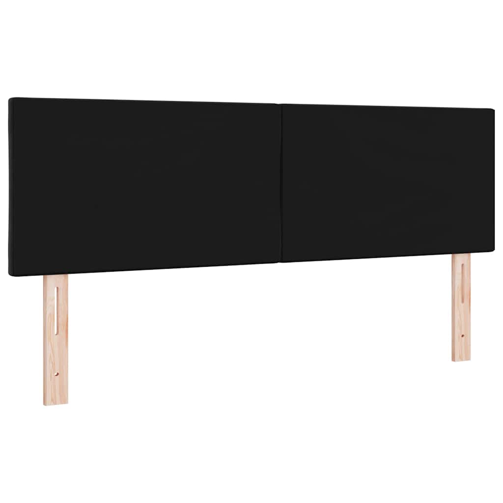 Hovedgærde Sort 160 cm Fløjl
