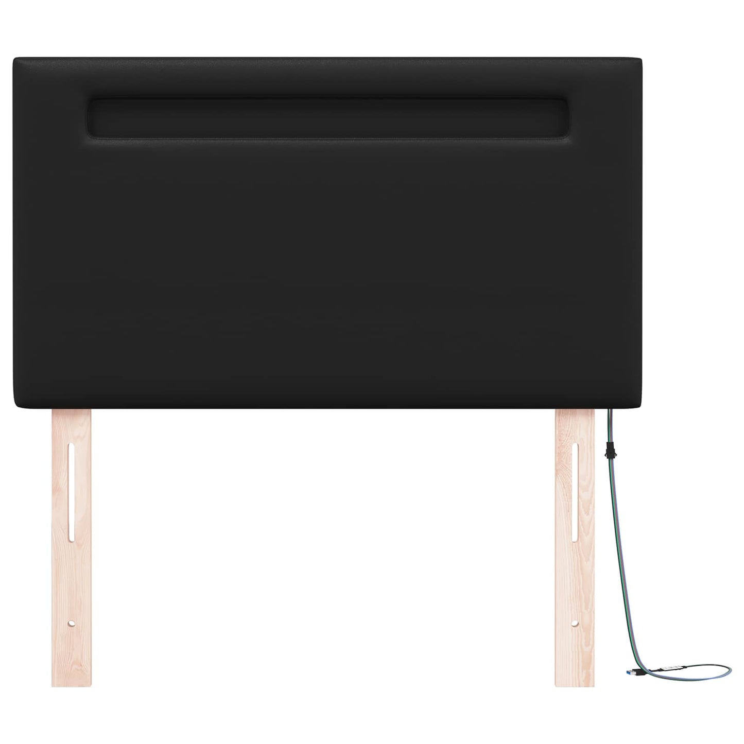 LED sengegavl Sort 90 cm Faux læder