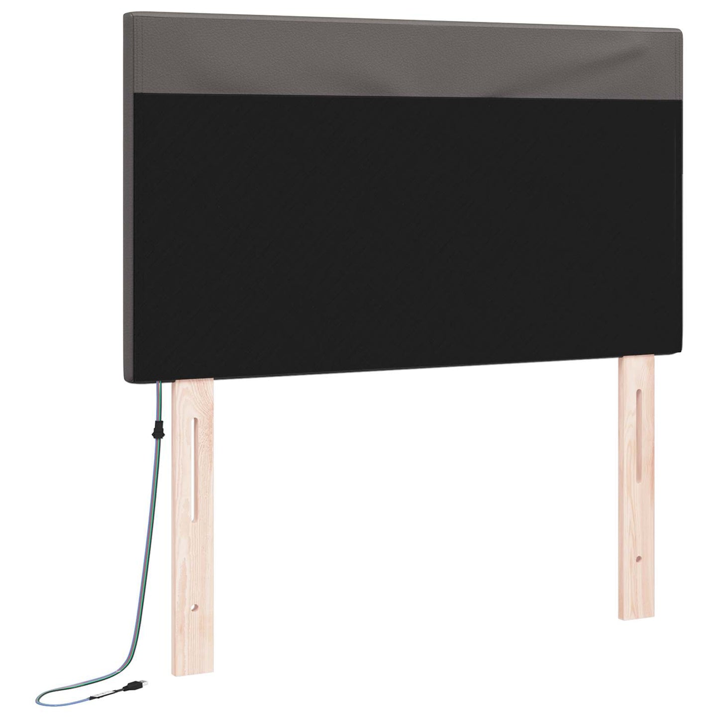 LED sengegavl Grå 90 cm Faux læder