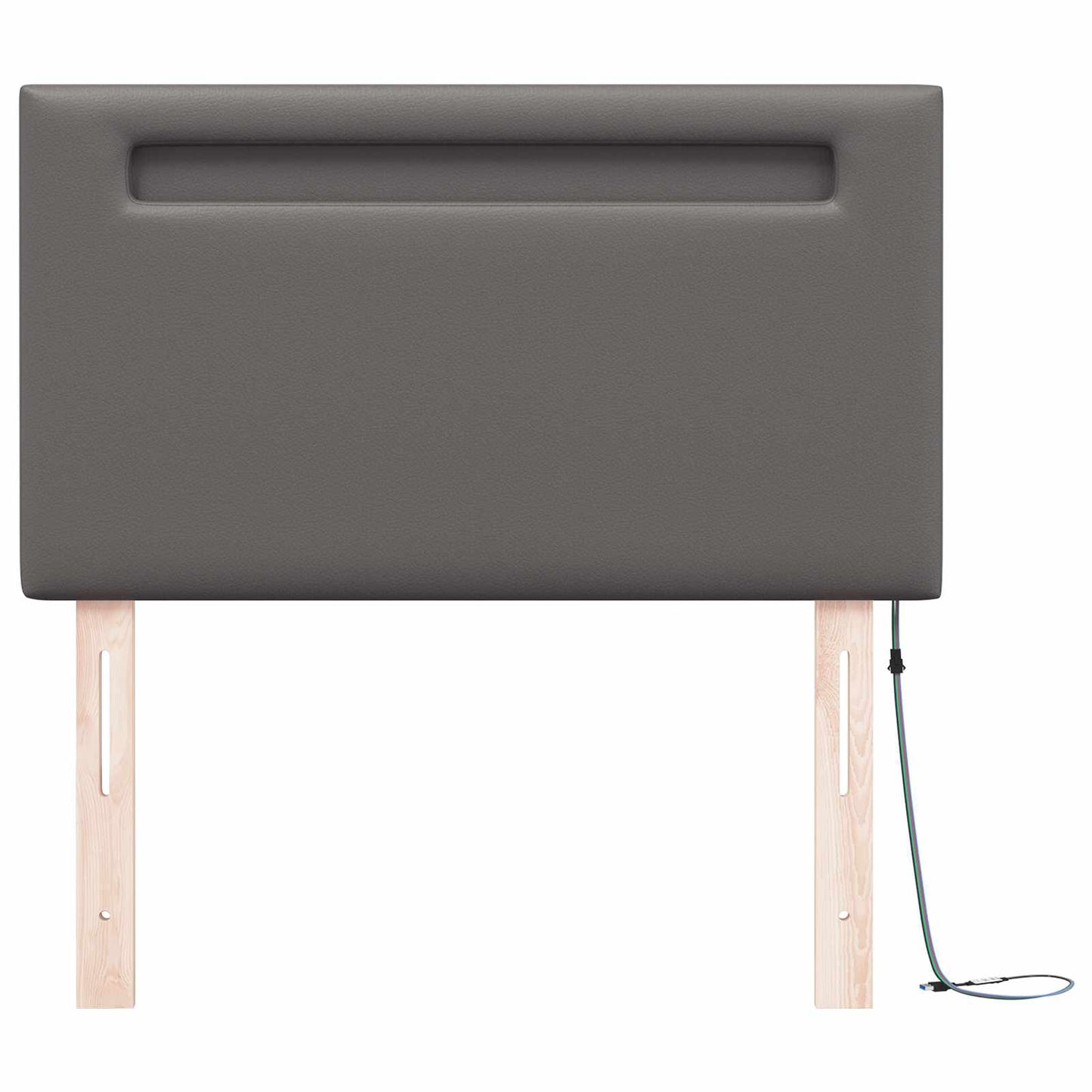 LED sengegavl Grå 90 cm Faux læder