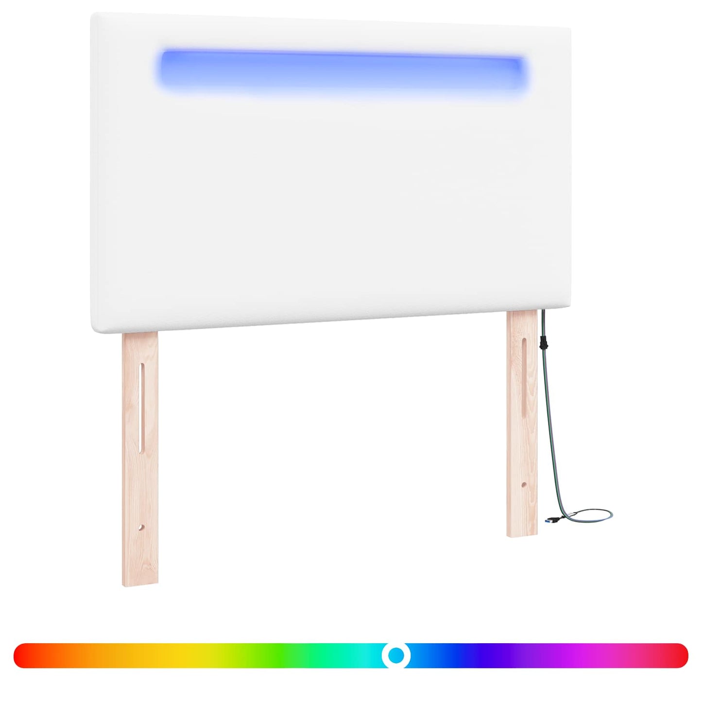 LED sengegavl Hvid 100 cm Faux læder