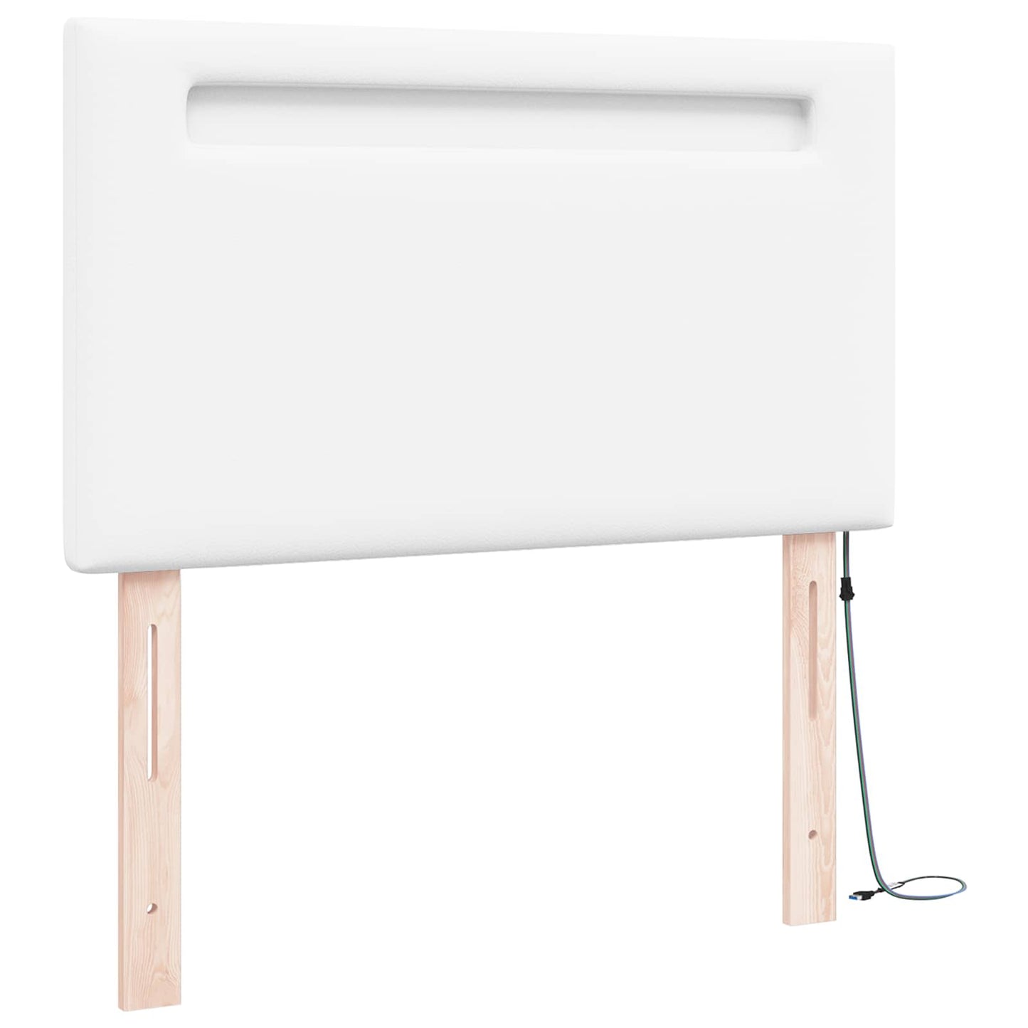 LED sengegavl Hvid 100 cm Faux læder