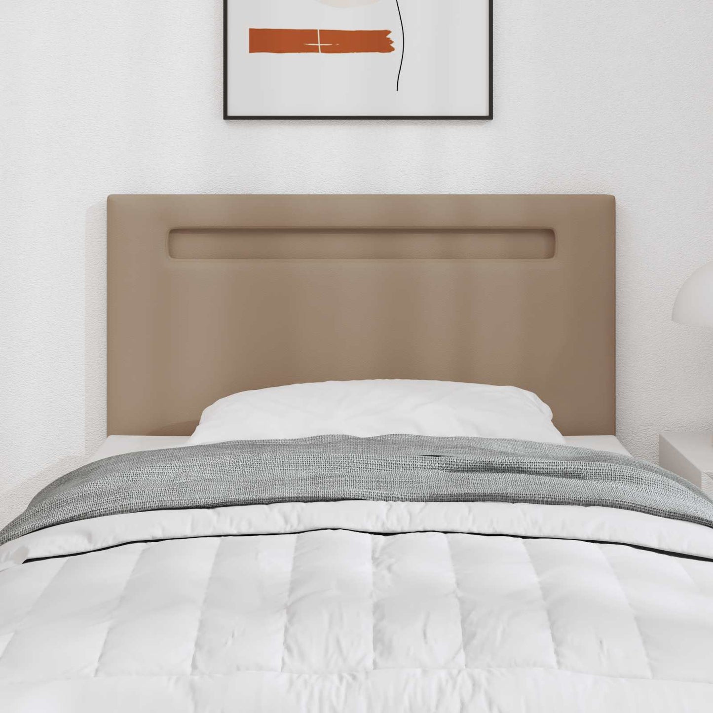 LED sengegavl Cappuccino 100 cm Faux læder