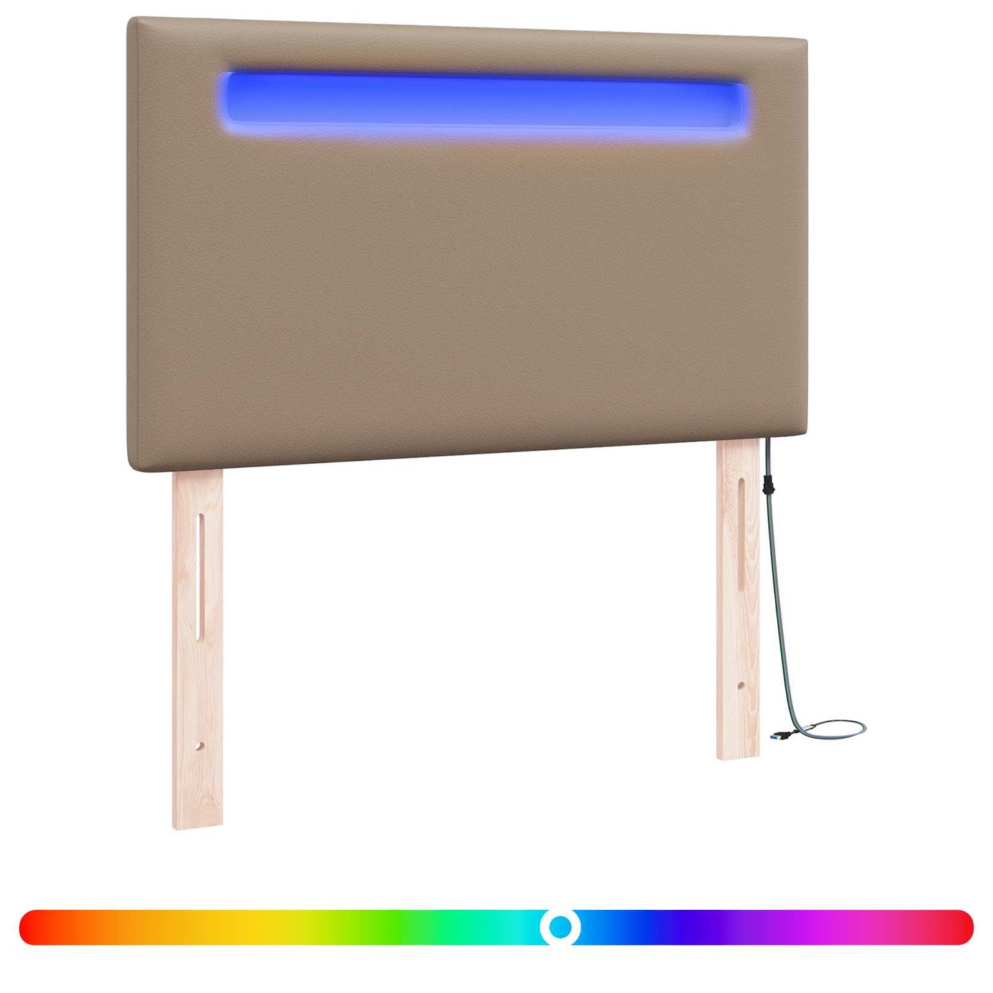 LED sengegavl Cappuccino 100 cm Faux læder